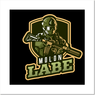 Military With A Rifle | Molon Labe Posters and Art